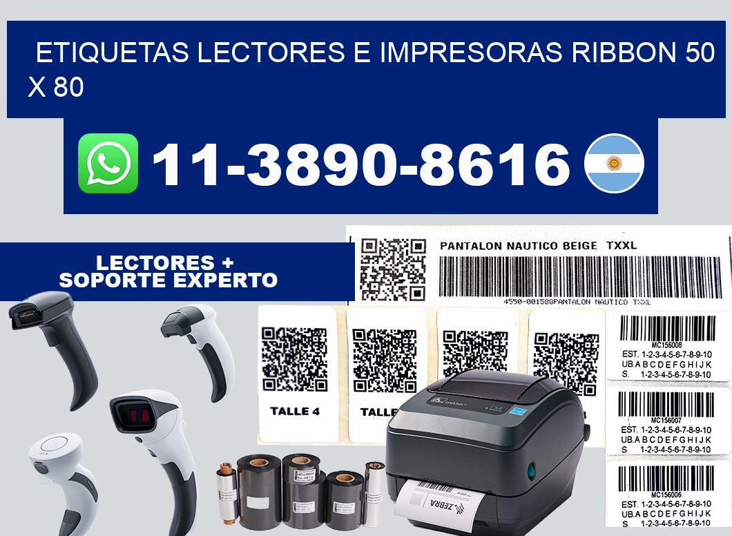 etiquetas lectores e impresoras ribbon 50 x 80