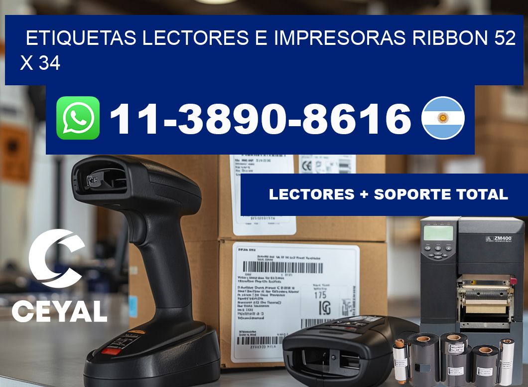 etiquetas lectores e impresoras ribbon 52 x 34