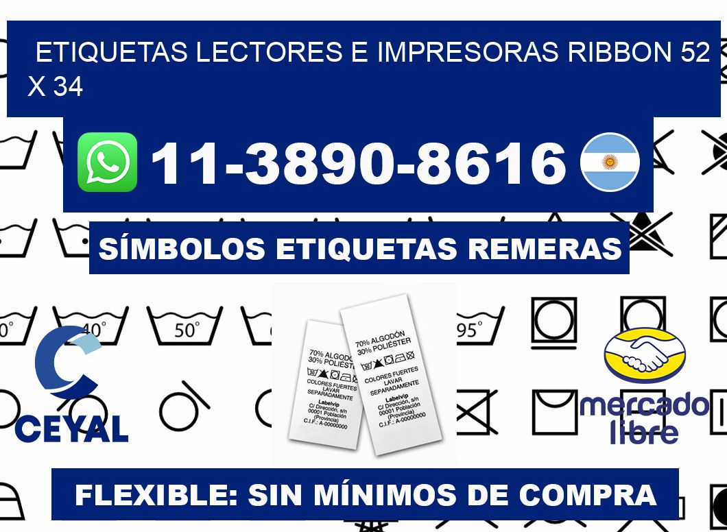 etiquetas lectores e impresoras ribbon 52 x 34