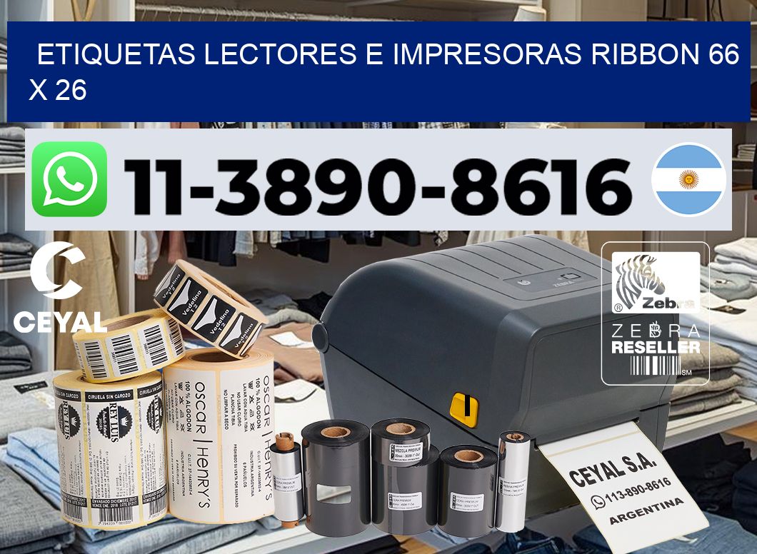 etiquetas lectores e impresoras ribbon 66 x 26