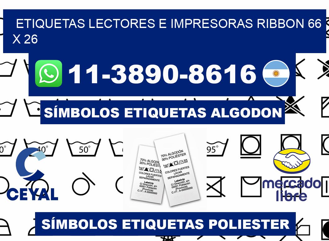 etiquetas lectores e impresoras ribbon 66 x 26