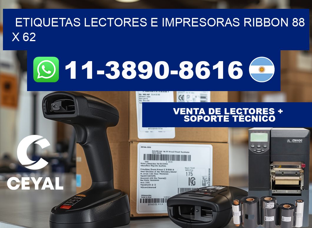 etiquetas lectores e impresoras ribbon 88 x 62