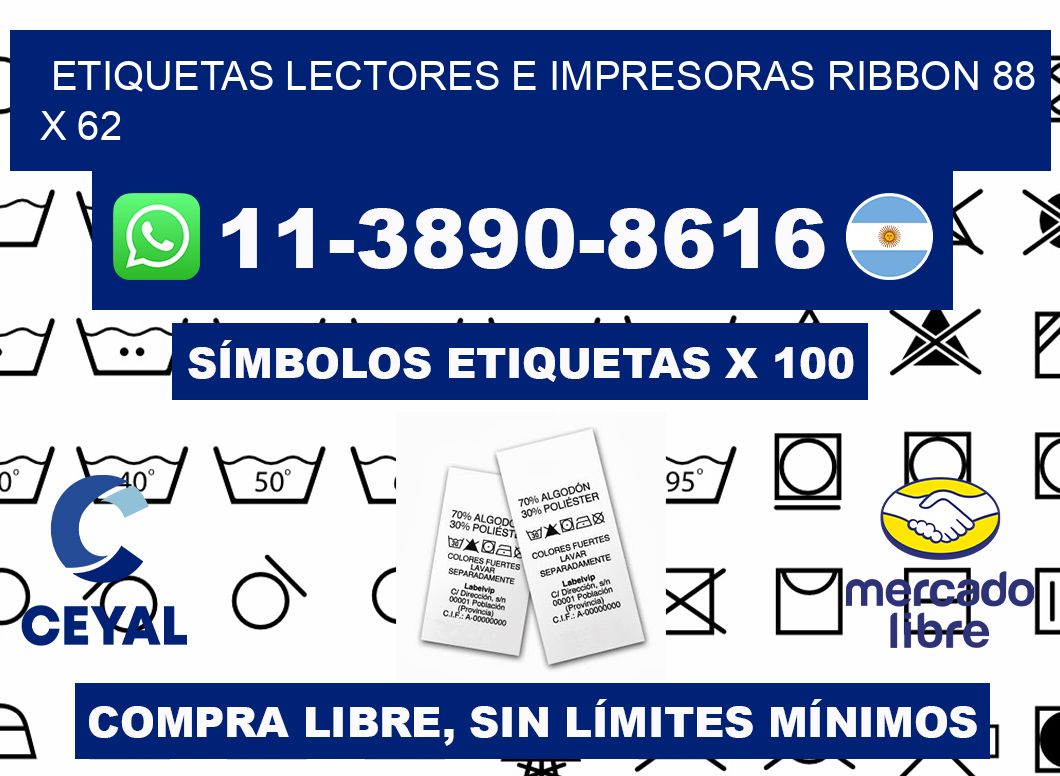 etiquetas lectores e impresoras ribbon 88 x 62
