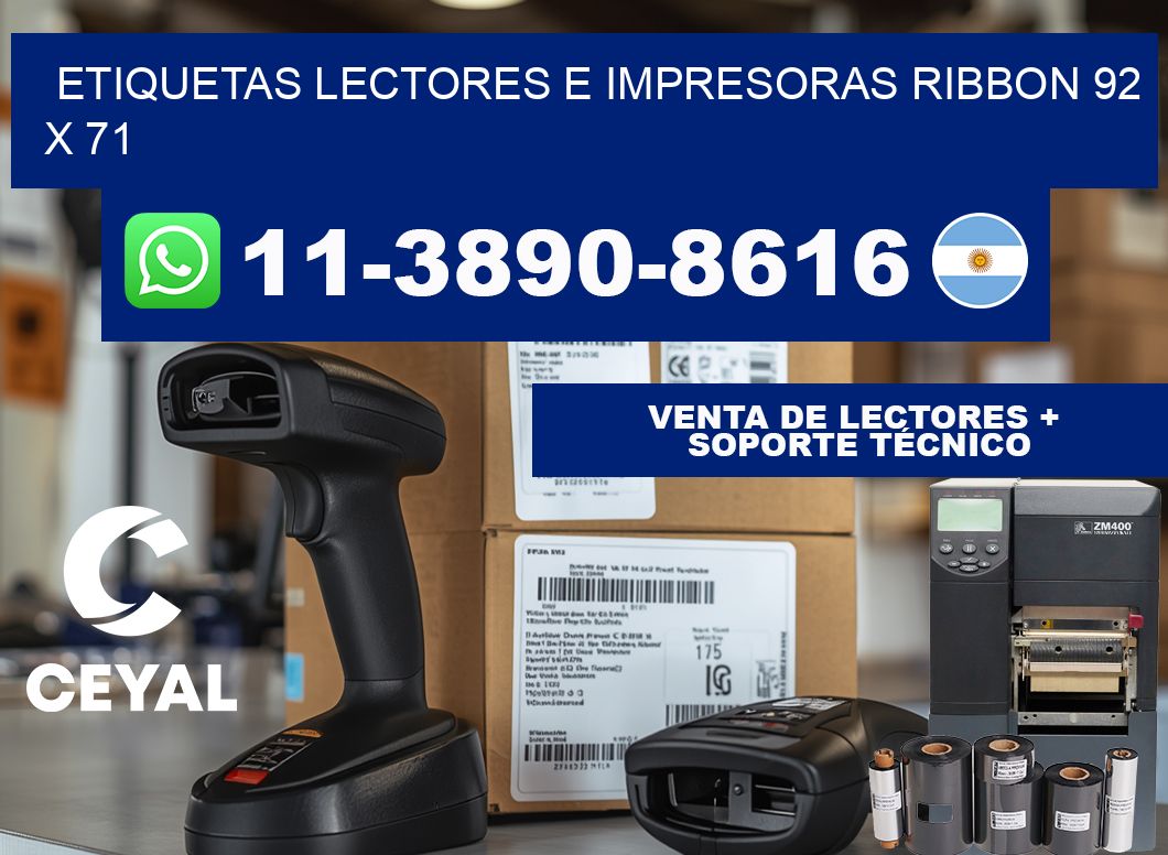 etiquetas lectores e impresoras ribbon 92 x 71