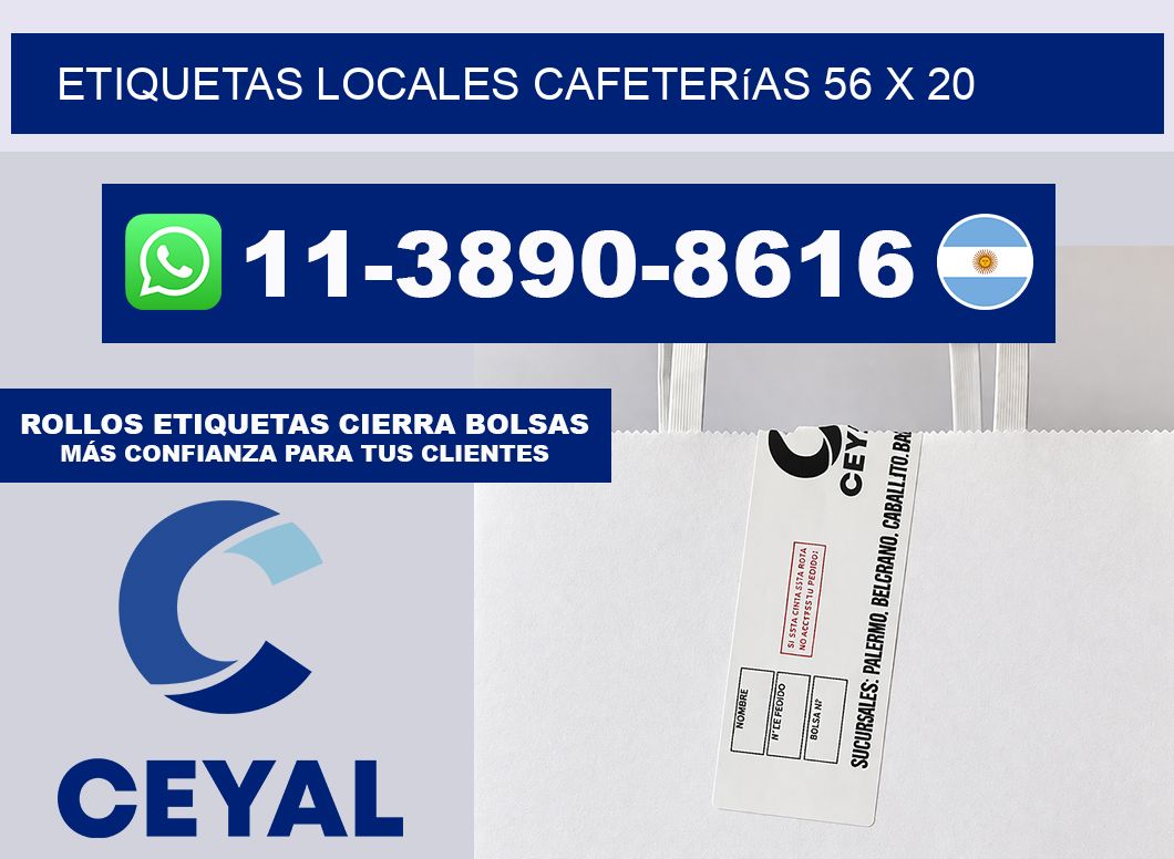 etiquetas locales cafeterías 56 x 20