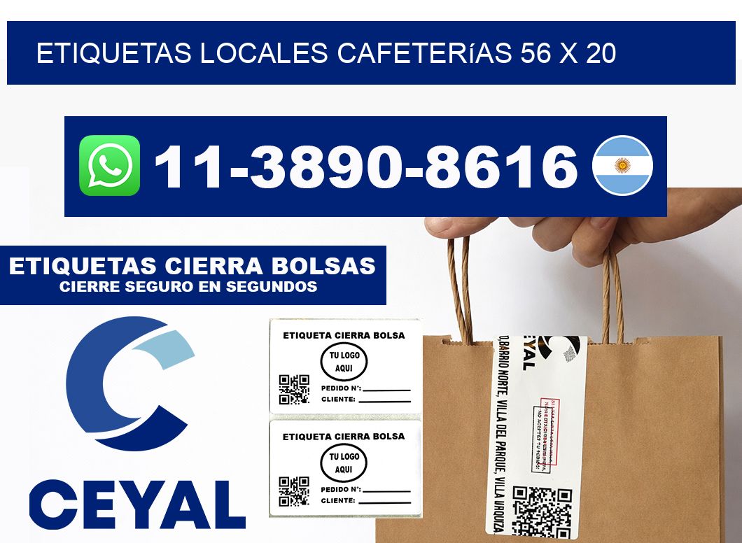 etiquetas locales cafeterías 56 x 20