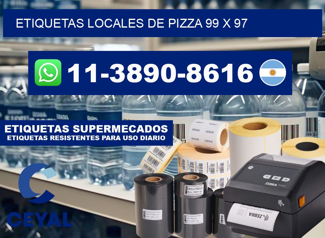 etiquetas locales de pizza 99 x 97