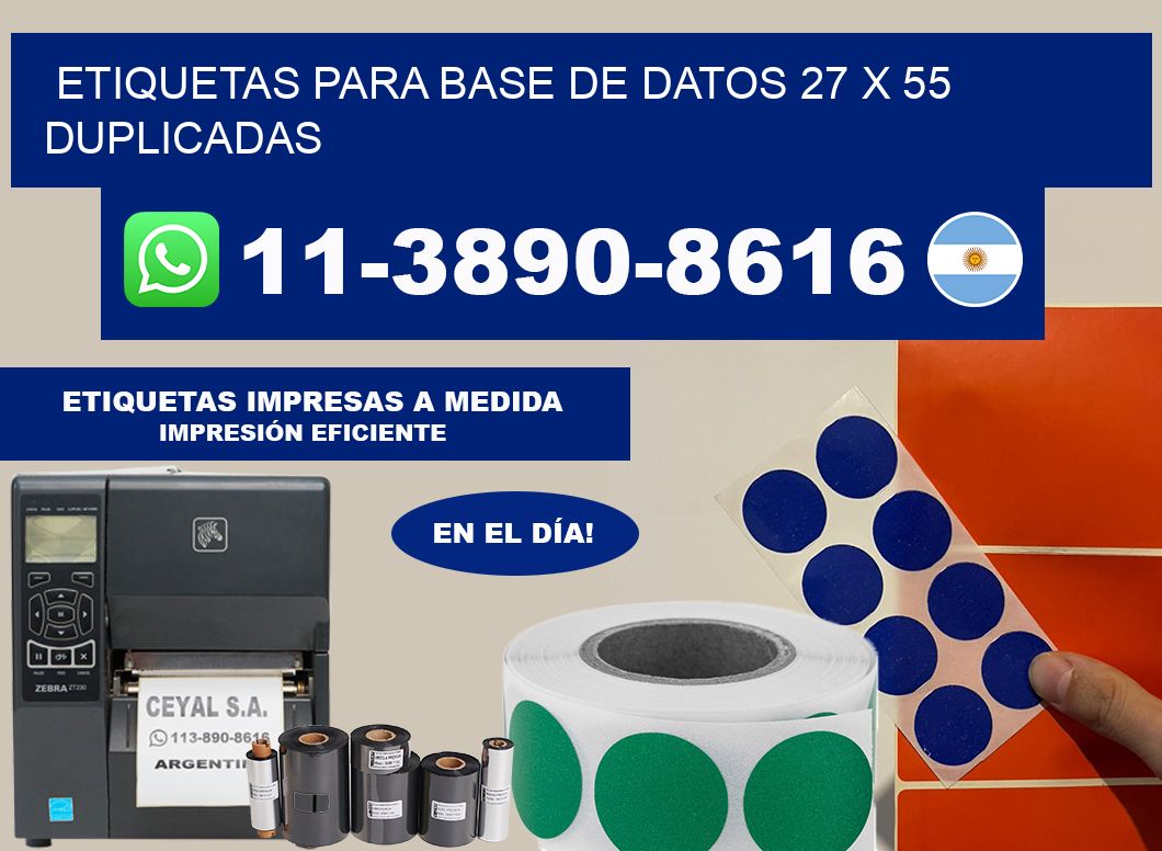etiquetas para base de datos 27 x 55 duplicadas