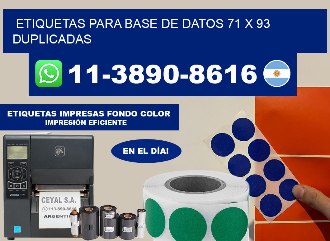 etiquetas para base de datos 71 x 93 duplicadas