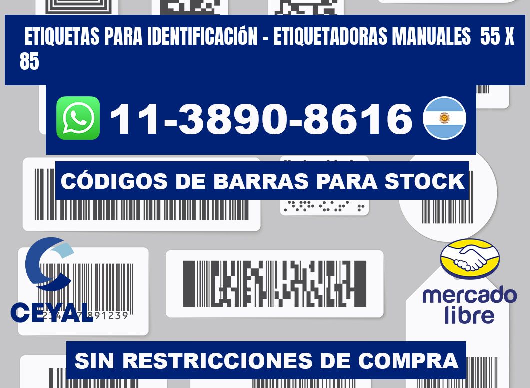 etiquetas para identificación - Etiquetadoras Manuales  55 x 85
