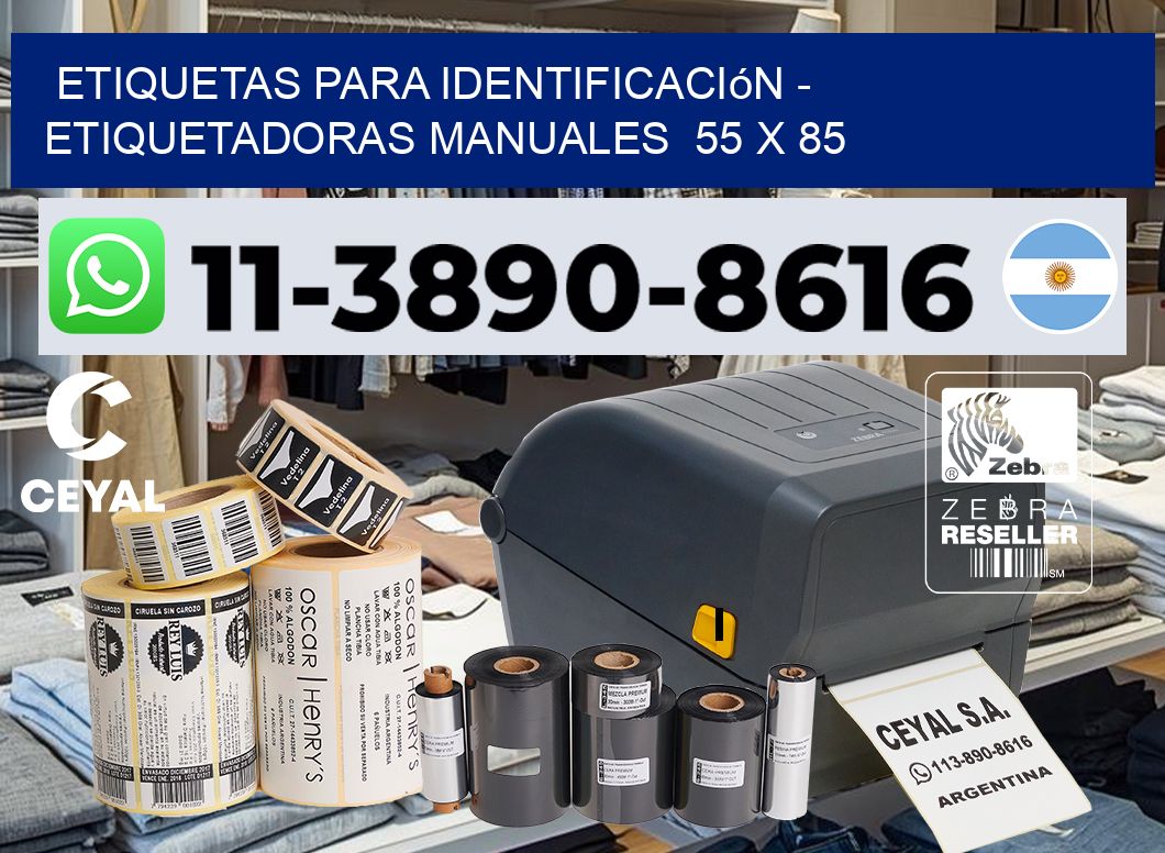 etiquetas para identificación - Etiquetadoras Manuales  55 x 85