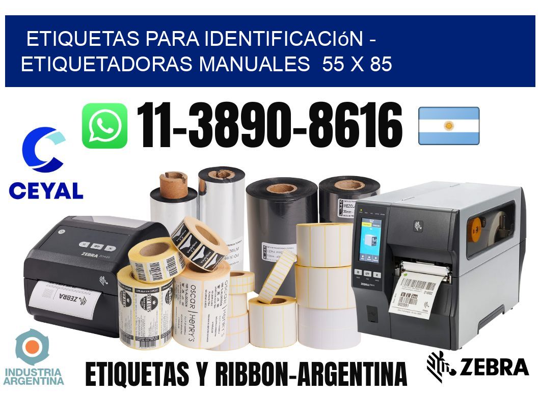 etiquetas para identificación - Etiquetadoras Manuales  55 x 85