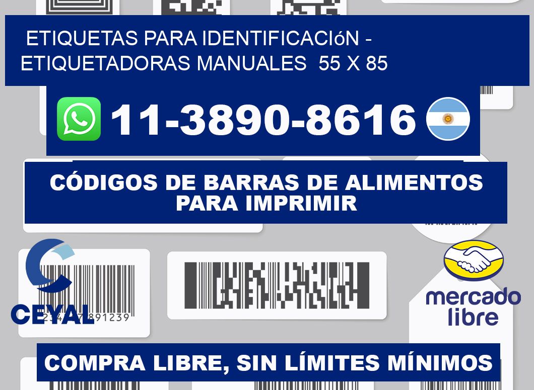 etiquetas para identificación - Etiquetadoras Manuales  55 x 85