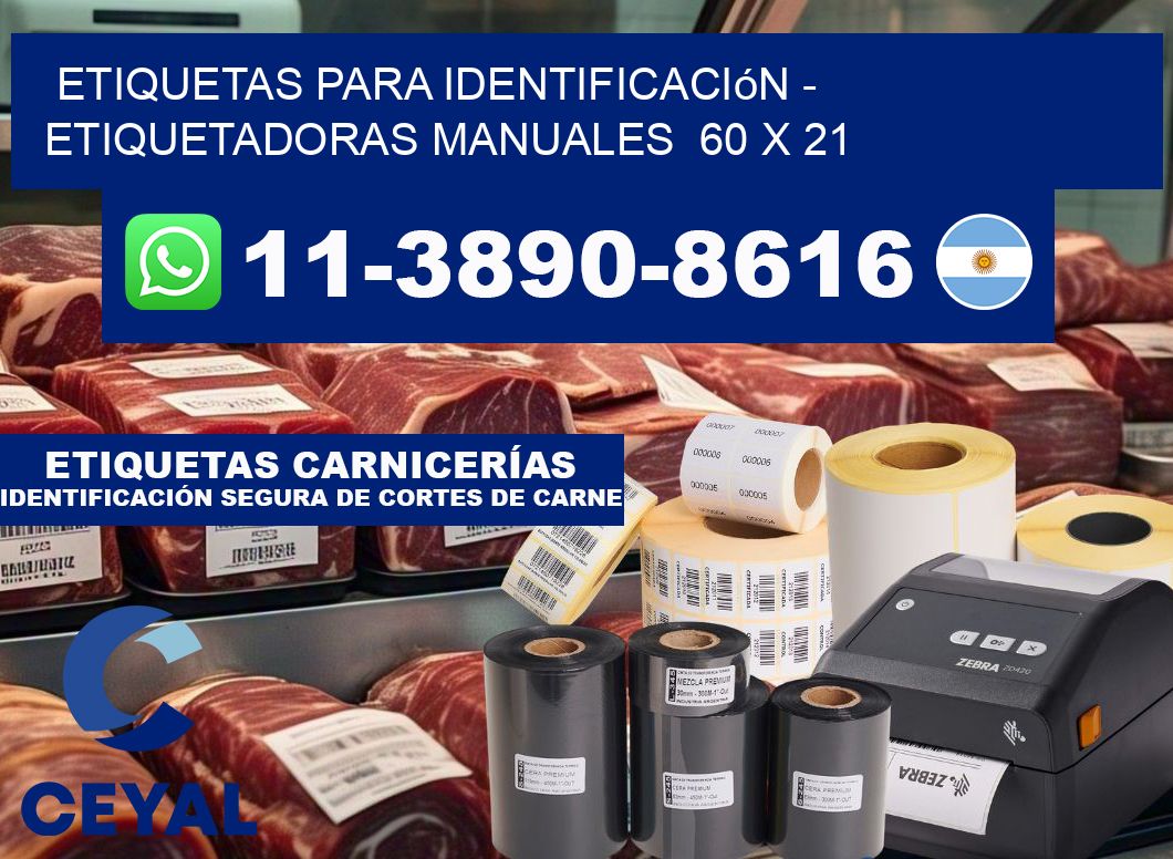 etiquetas para identificación - Etiquetadoras Manuales  60 x 21