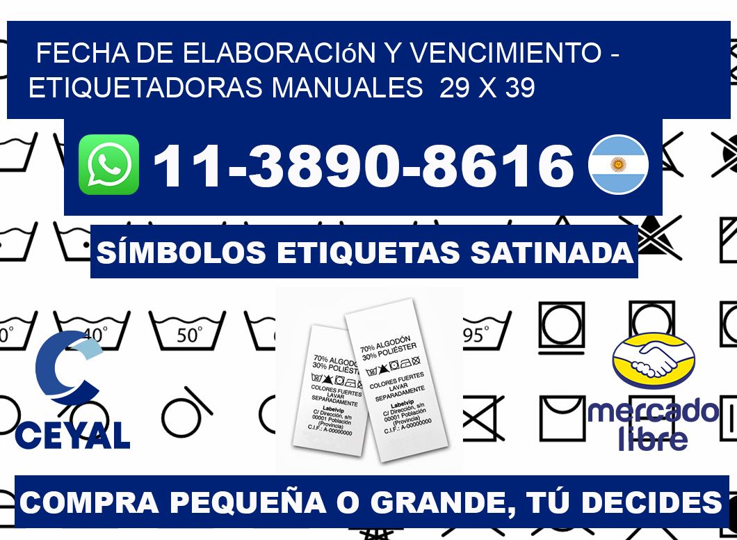 fecha de elaboración y vencimiento - Etiquetadoras Manuales  29 x 39