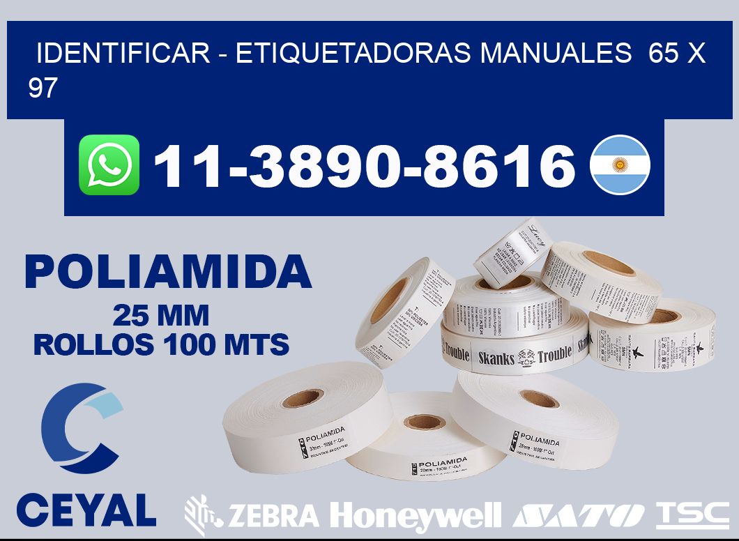 identificar - Etiquetadoras Manuales  65 x 97