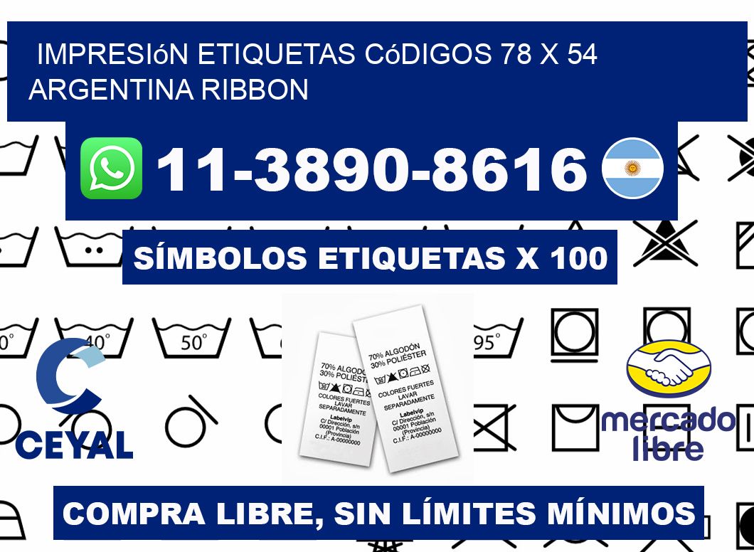 impresión etiquetas códigos 78 x 54 argentina ribbon