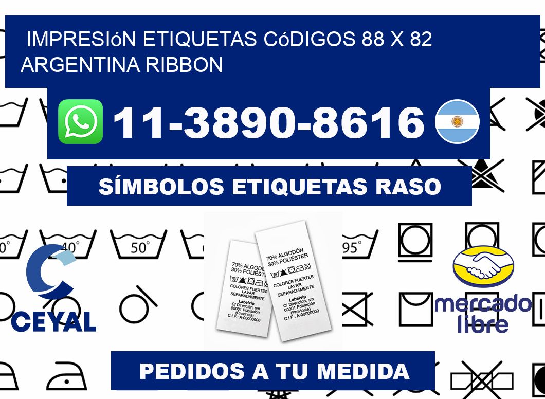 impresión etiquetas códigos 88 x 82 argentina ribbon