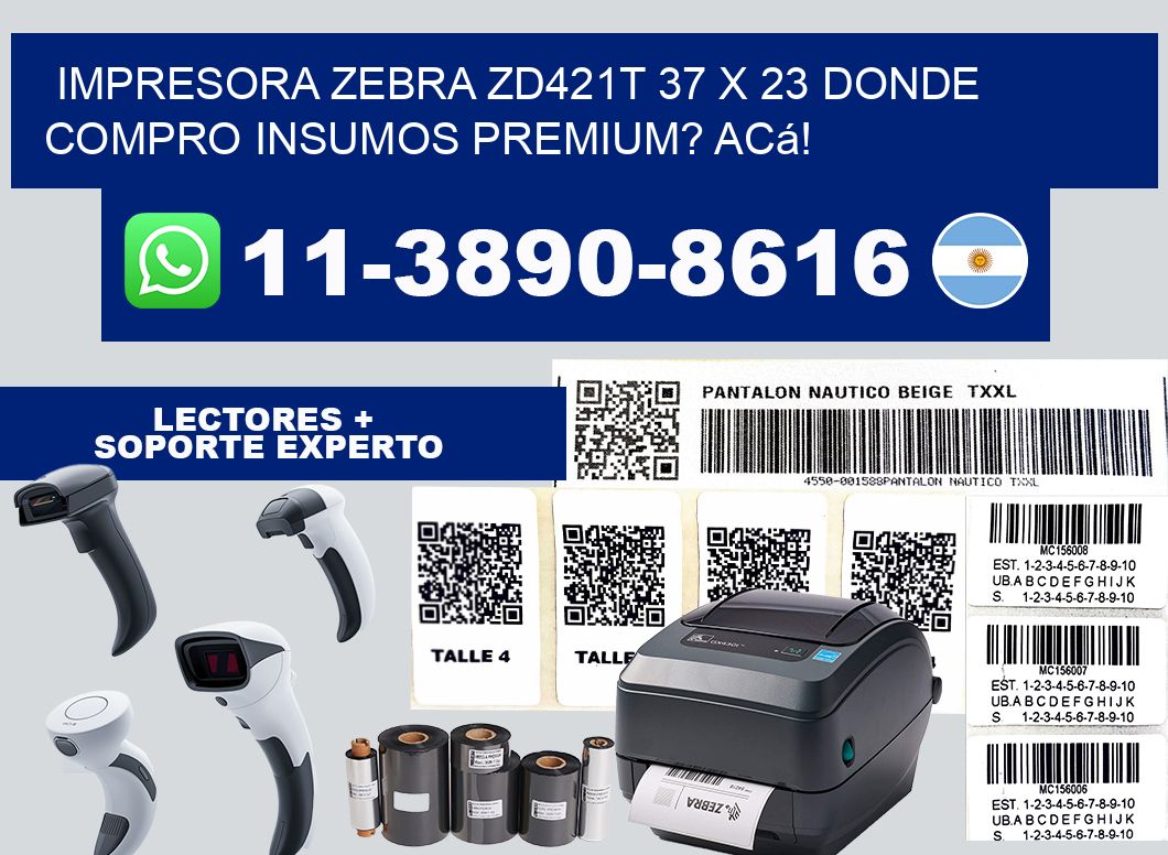 impresora zebra zd421t 37 x 23 Donde compro insumos premium? Acá!