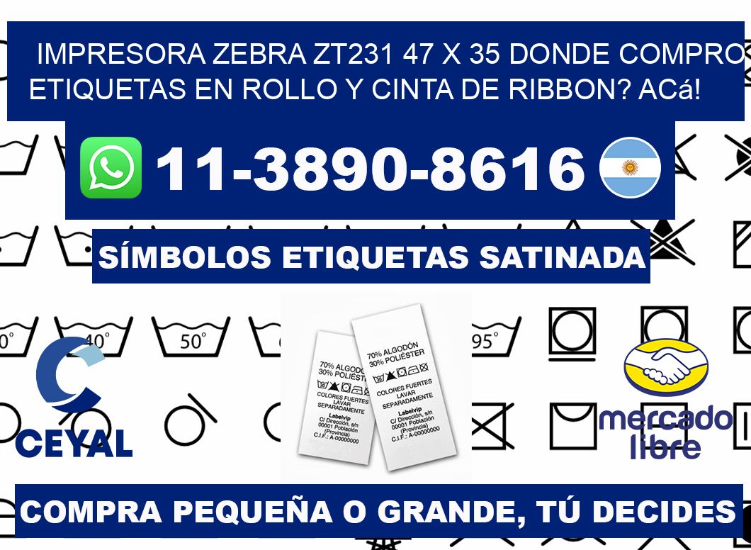impresora zebra zt231 47 x 35 Donde compro etiquetas en rollo y cinta de ribbon? Acá!