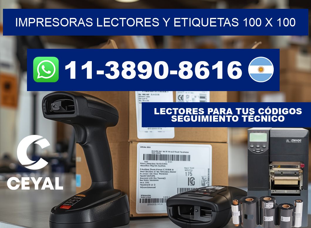 impresoras lectores y etiquetas 100 x 100