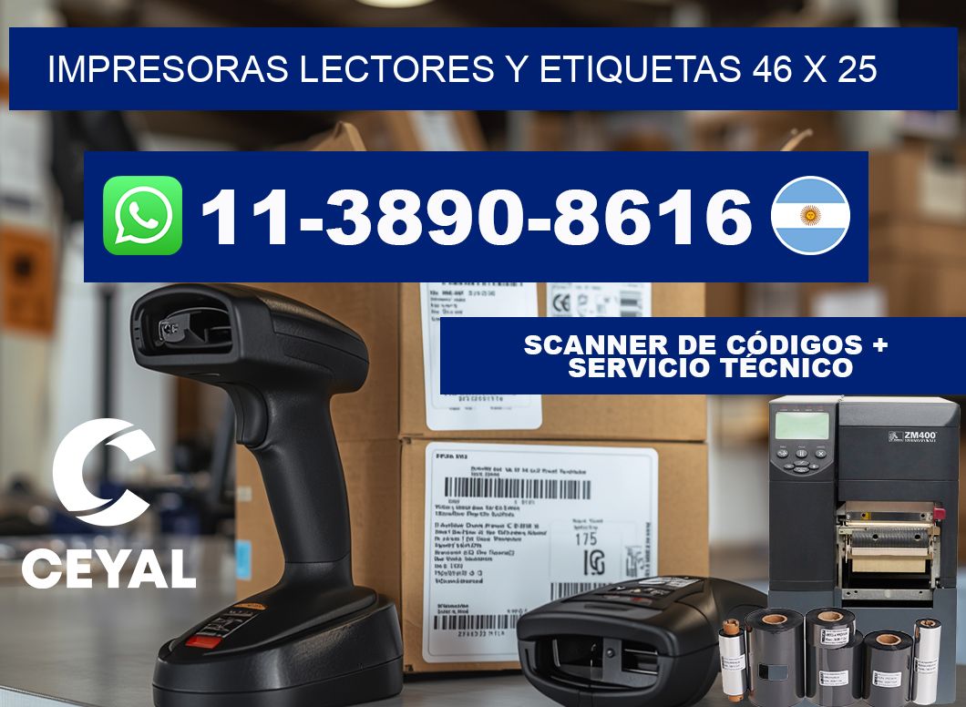 impresoras lectores y etiquetas 46 x 25