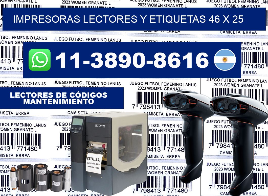 impresoras lectores y etiquetas 46 x 25