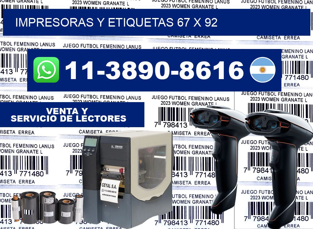 impresoras y etiquetas 67 x 92
