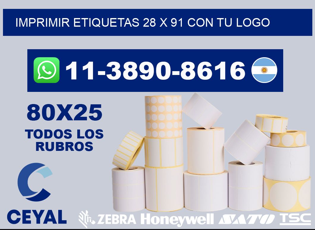 imprimir etiquetas 28 x 91 con tu logo