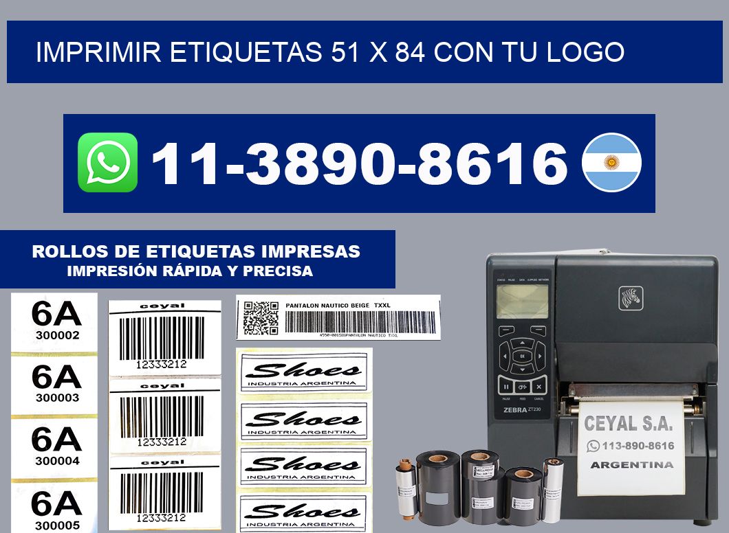 imprimir etiquetas 51 x 84 con tu logo