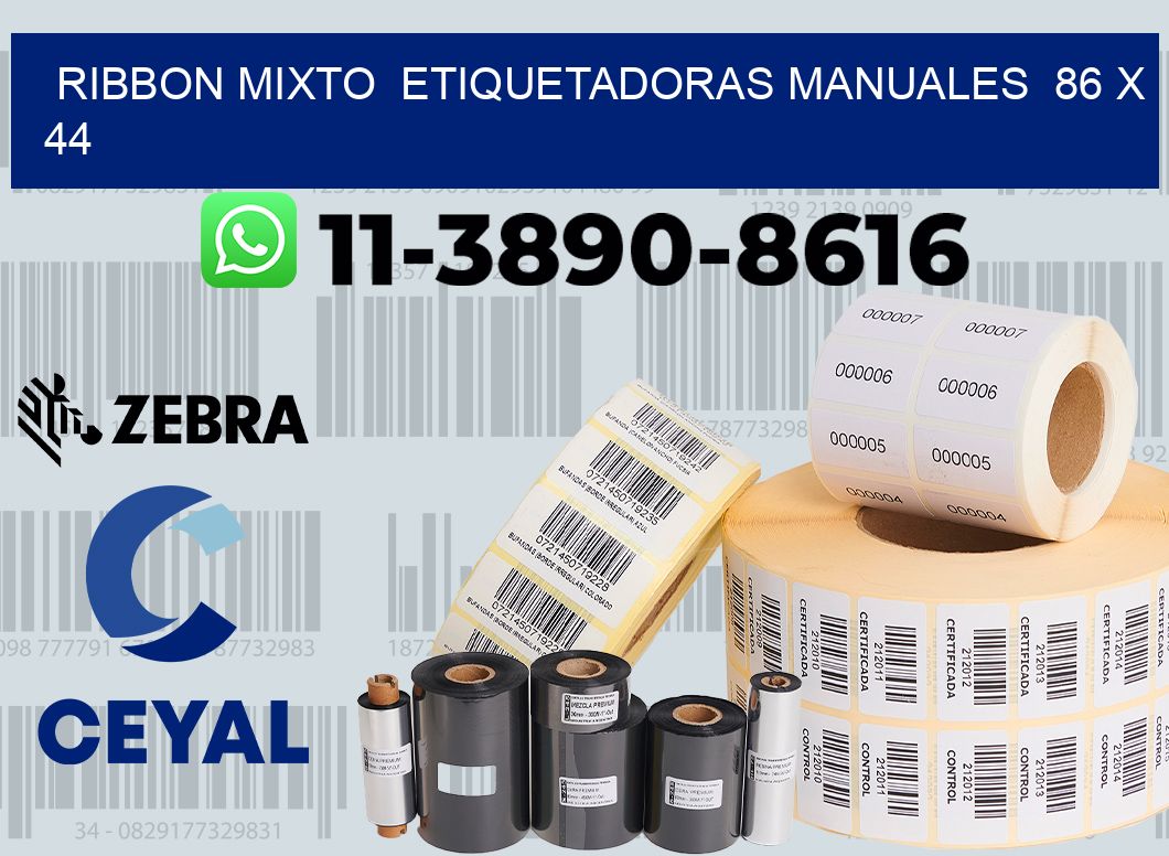 ribbon mixto  Etiquetadoras Manuales  86 x 44