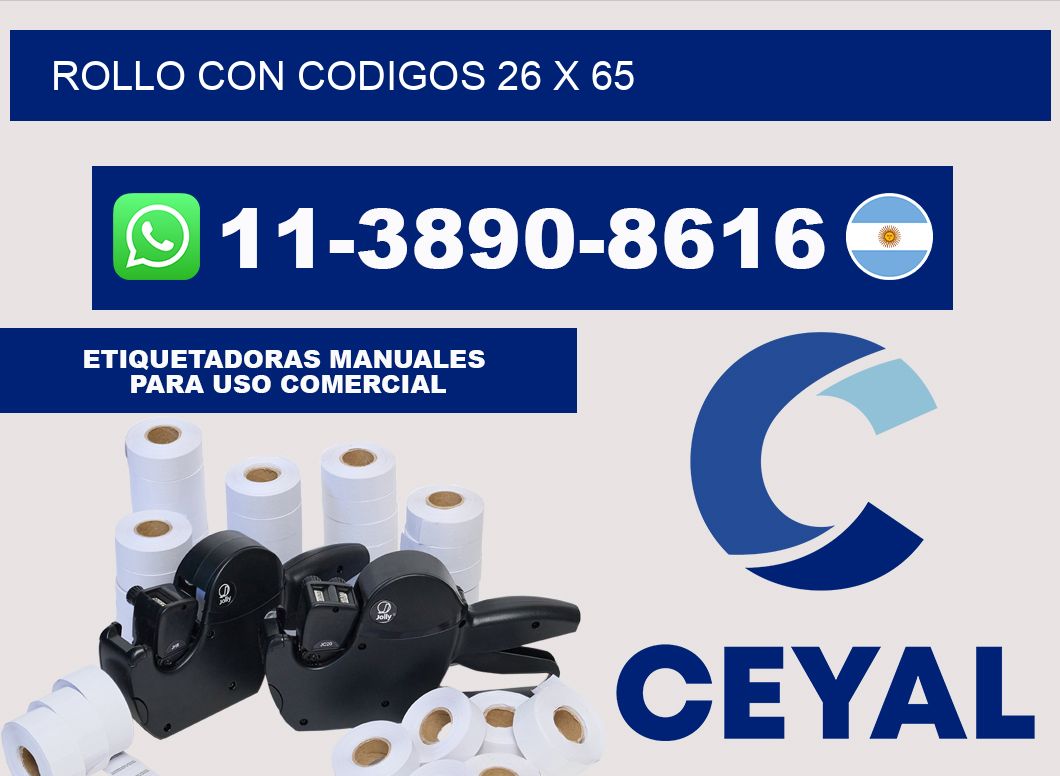 rollo con codigos 26 x 65