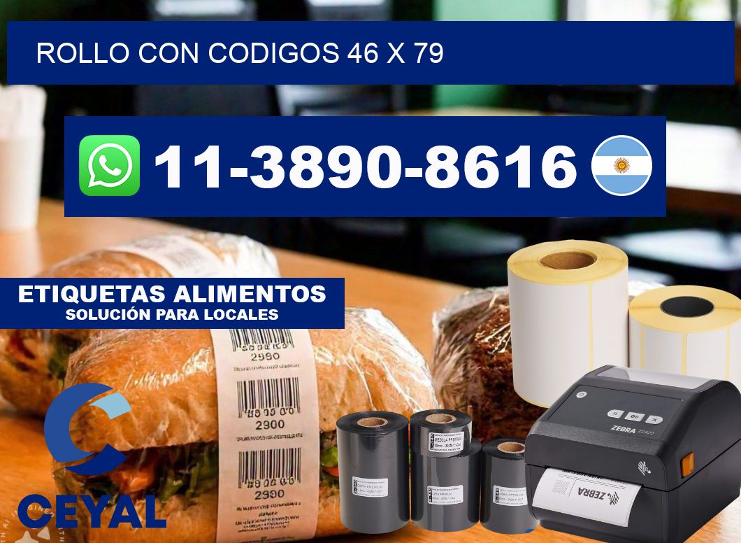 rollo con codigos 46 x 79