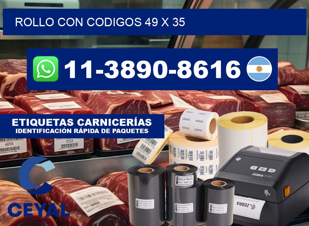 rollo con codigos 49 x 35