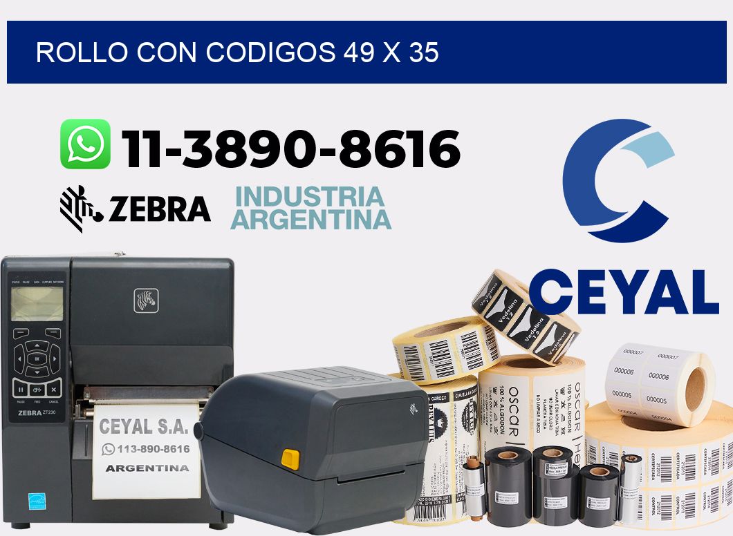 rollo con codigos 49 x 35