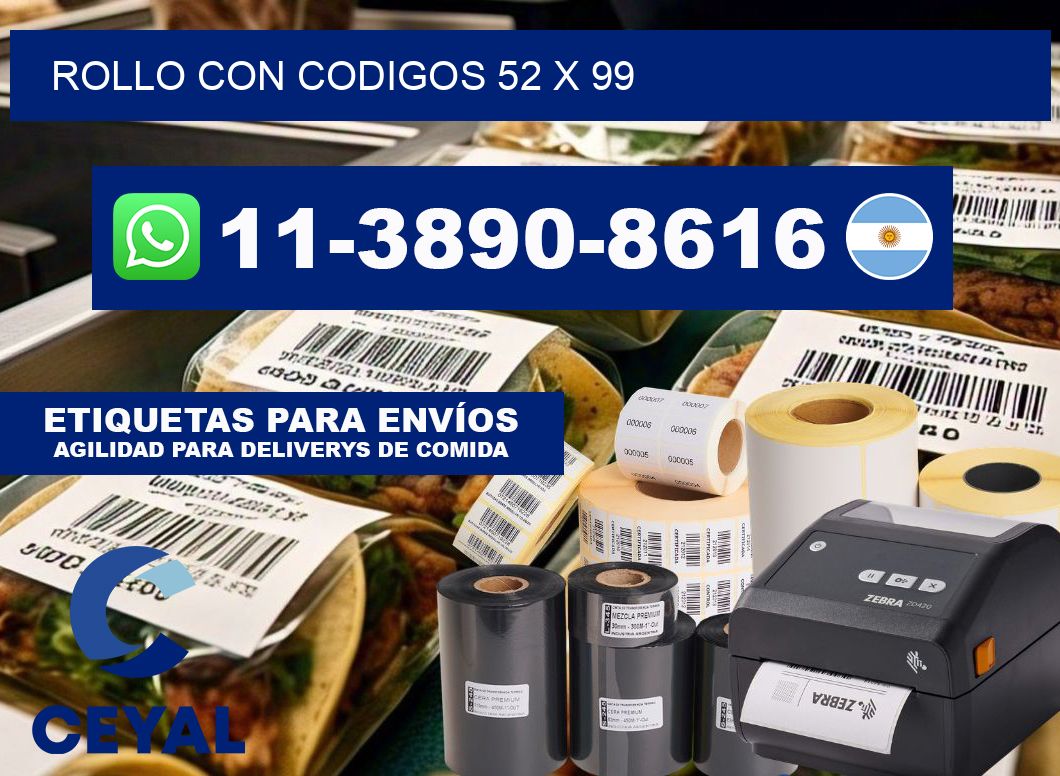rollo con codigos 52 x 99