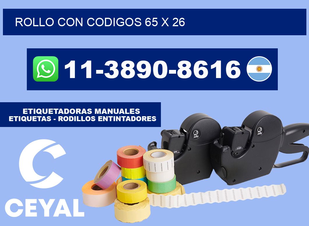 rollo con codigos 65 x 26