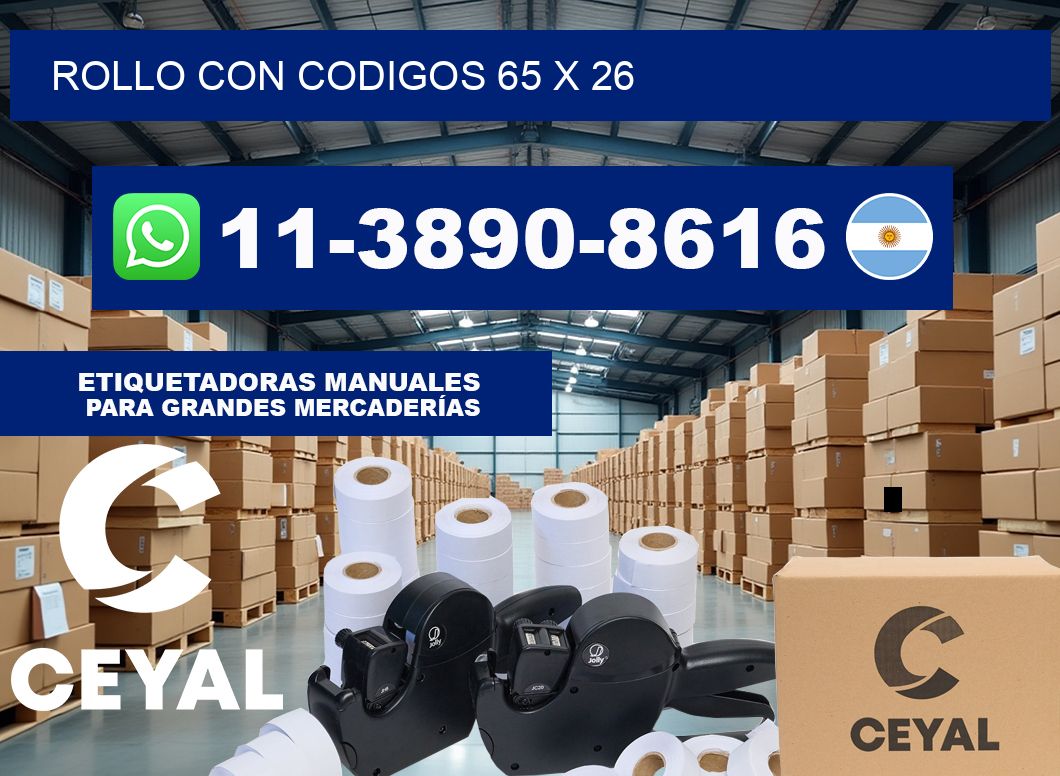 rollo con codigos 65 x 26