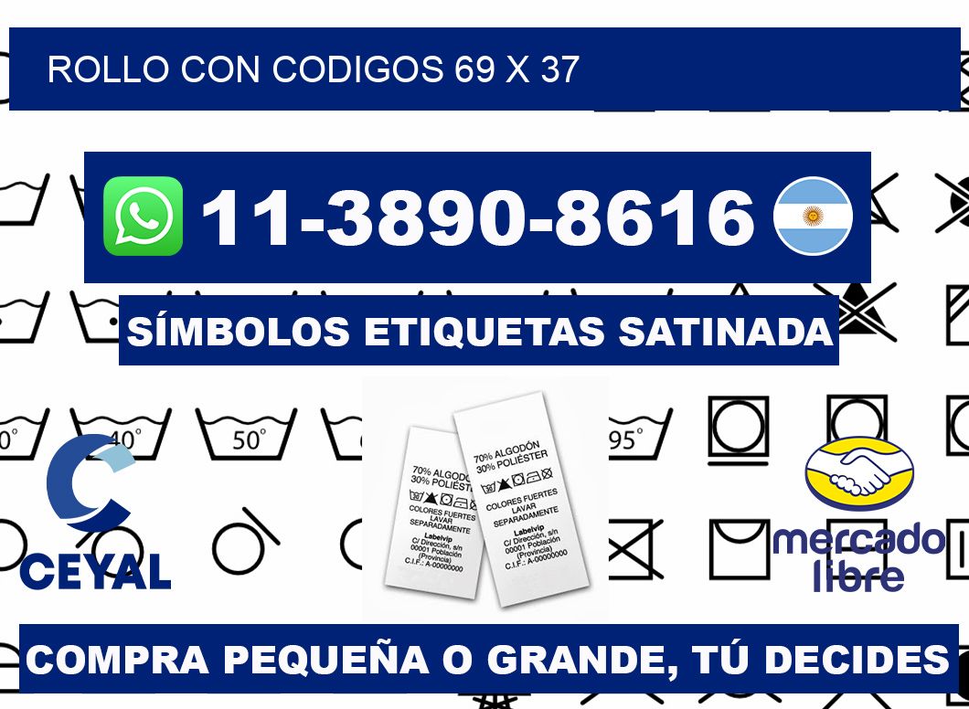 rollo con codigos 69 x 37