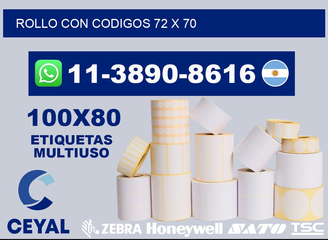 rollo con codigos 72 x 70