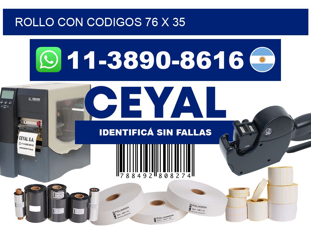 rollo con codigos 76 x 35