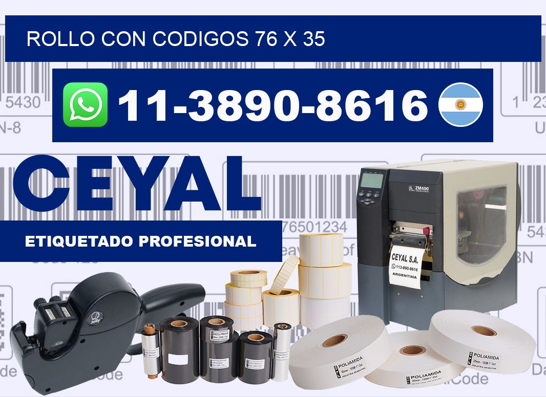 rollo con codigos 76 x 35