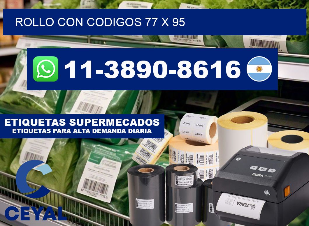 rollo con codigos 77 x 95