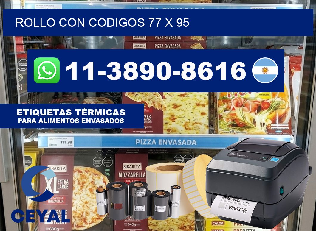 rollo con codigos 77 x 95