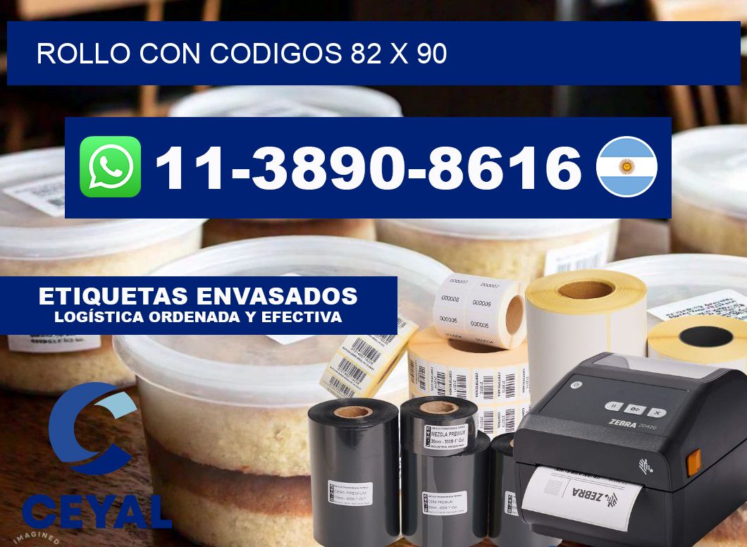 rollo con codigos 82 x 90