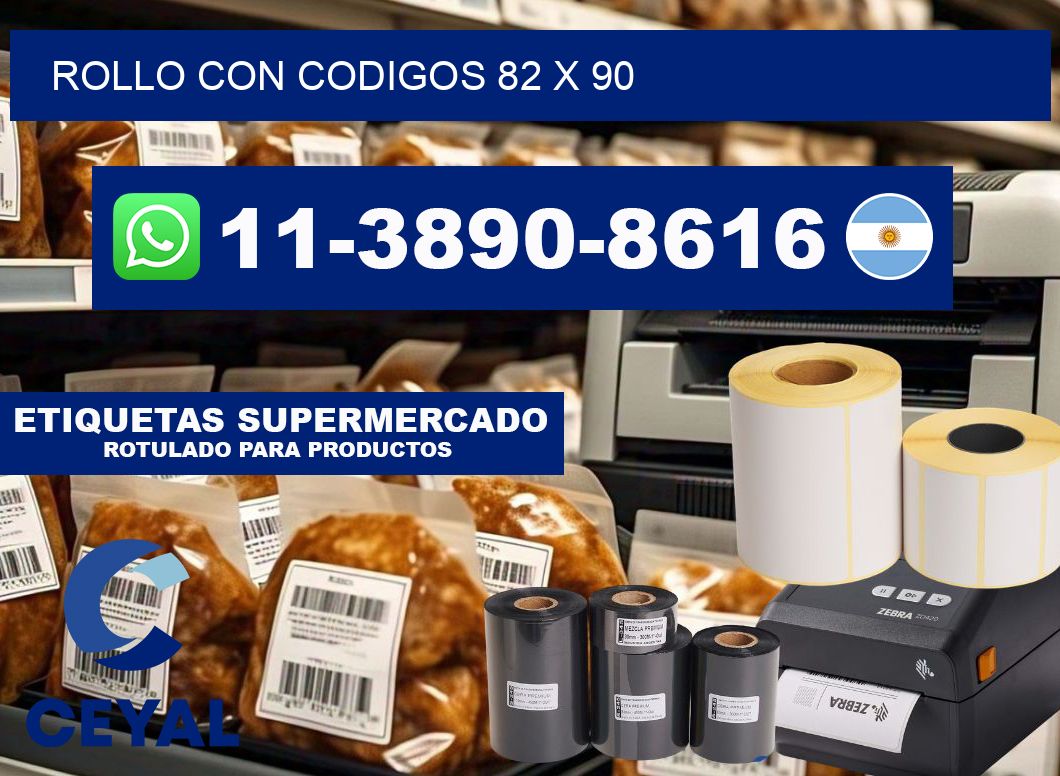 rollo con codigos 82 x 90