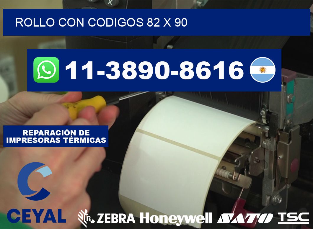 rollo con codigos 82 x 90