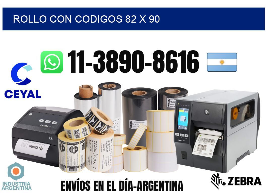 rollo con codigos 82 x 90
