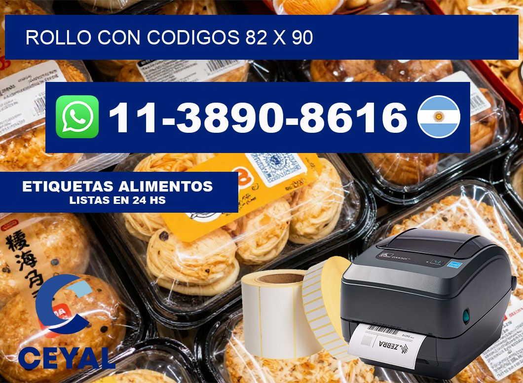 rollo con codigos 82 x 90