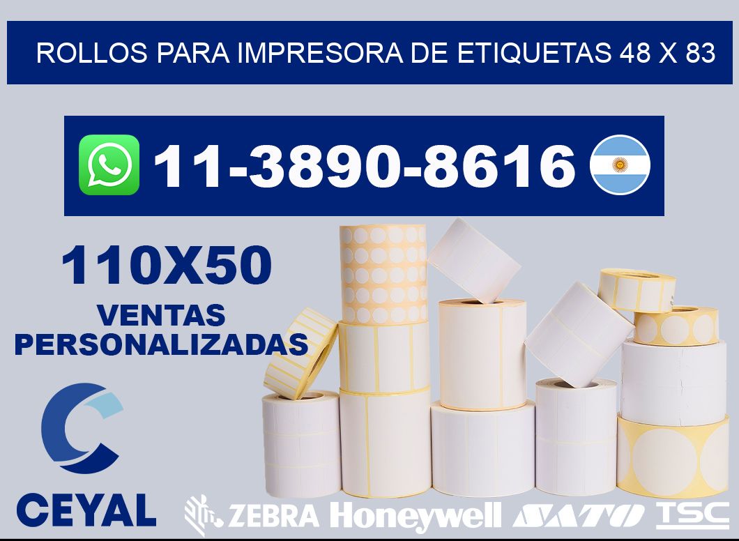 rollos para impresora de etiquetas 48 x 83